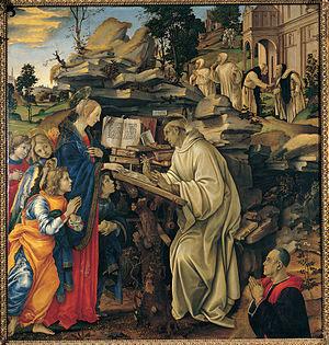 Filippino Lippi Apparition of the Virgin to St Bernard oil painting picture